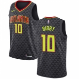 Women's Nike Atlanta Hawks #10 Mike Bibby Swingman Black Road NBA Jersey - Icon Edition