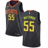 Men's Nike Atlanta Hawks #55 Dikembe Mutombo Swingman Black Road NBA Jersey - Icon Edition