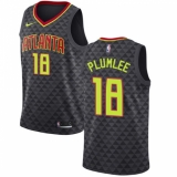 Men's Nike Atlanta Hawks #18 Miles Plumlee Authentic Black Road NBA Jersey - Icon Edition