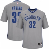Women's Adidas Brooklyn Nets #32 Julius Erving Authentic Gray Alternate NBA Jersey