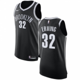 Youth Nike Brooklyn Nets #32 Julius Erving Authentic Black Road NBA Jersey - Icon Edition