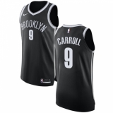 Youth Nike Brooklyn Nets #9 DeMarre Carroll Authentic Black Road NBA Jersey - Icon Edition