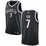 Men's Nike Brooklyn Nets #7 Jeremy Lin Swingman Black Road NBA Jersey - Icon Edition