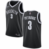 Men's Nike Brooklyn Nets #3 Drazen Petrovic Swingman Black Road NBA Jersey - Icon Edition