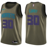 Men's Nike Charlotte Hornets #30 Dell Curry Swingman Green Salute to Service NBA Jersey
