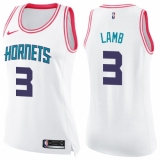 Women's Nike Charlotte Hornets #3 Jeremy Lamb Swingman White/Pink Fashion NBA Jersey