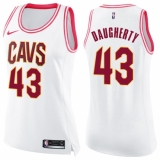 Women's Nike Cleveland Cavaliers #43 Brad Daugherty Swingman White/Pink Fashion NBA Jersey