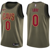 Men's Nike Cleveland Cavaliers #0 Kevin Love Swingman Green Salute to Service NBA Jersey