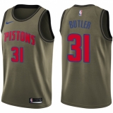 Men's Nike Detroit Pistons #31 Caron Butler Swingman Green Salute to Service NBA Jersey