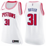 Women's Nike Detroit Pistons #31 Caron Butler Swingman White/Pink Fashion NBA Jersey