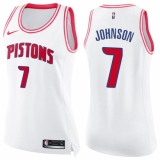 Women's Nike Detroit Pistons #7 Stanley Johnson Swingman White/Pink Fashion NBA Jersey