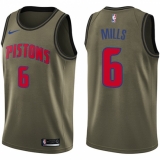 Men's Nike Detroit Pistons #6 Terry Mills Swingman Green Salute to Service NBA Jersey