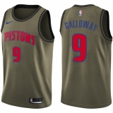 Youth Nike Detroit Pistons #9 Langston Galloway Swingman Green Salute to Service NBA Jersey