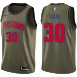 Youth Nike Detroit Pistons #30 Jon Leuer Swingman Green Salute to Service NBA Jersey