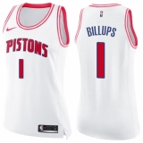 Women's Nike Detroit Pistons #1 Chauncey Billups Swingman White/Pink Fashion NBA Jersey