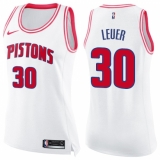 Women's Nike Detroit Pistons #30 Jon Leuer Swingman White/Pink Fashion NBA Jersey