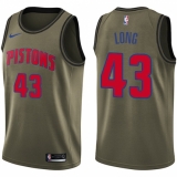 Youth Nike Detroit Pistons #43 Grant Long Swingman Green Salute to Service NBA Jersey