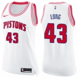 Women's Nike Detroit Pistons #43 Grant Long Swingman White/Pink Fashion NBA Jersey