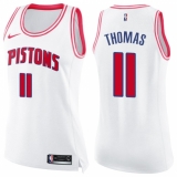 Women's Nike Detroit Pistons #11 Isiah Thomas Swingman White/Pink Fashion NBA Jersey