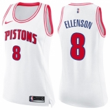 Women's Nike Detroit Pistons #8 Henry Ellenson Swingman White/Pink Fashion NBA Jersey
