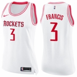 Women's Nike Houston Rockets #3 Steve Francis Swingman White/Pink Fashion NBA Jersey