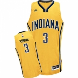 Men's Adidas Indiana Pacers #3 Joe Young Swingman Gold Alternate NBA Jersey