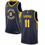 Men's Nike Indiana Pacers #11 Domantas Sabonis Authentic Navy Blue Road NBA Jersey - Icon Edition