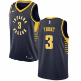 Men's Nike Indiana Pacers #3 Joe Young Authentic Navy Blue Road NBA Jersey - Icon Edition