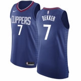Men's Nike Los Angeles Clippers #7 Sam Dekker Authentic Blue Road NBA Jersey - Icon Edition