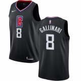 Youth Nike Los Angeles Clippers #8 Danilo Gallinari Authentic Black Alternate NBA Jersey Statement Edition