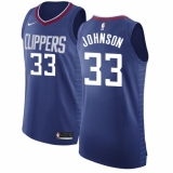 Men's Nike Los Angeles Clippers #33 Wesley Johnson Authentic Blue Road NBA Jersey - Icon Edition
