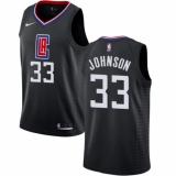 Men's Nike Los Angeles Clippers #33 Wesley Johnson Authentic Black Alternate NBA Jersey Statement Edition
