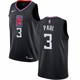 Men's Nike Los Angeles Clippers #3 Chris Paul Authentic Black Alternate NBA Jersey Statement Edition