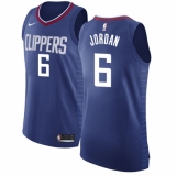 Men's Nike Los Angeles Clippers #6 DeAndre Jordan Authentic Blue Road NBA Jersey - Icon Edition