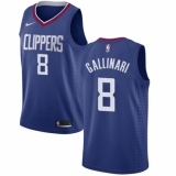 Men's Nike Los Angeles Clippers #8 Danilo Gallinari Swingman Blue Road NBA Jersey - Icon Edition