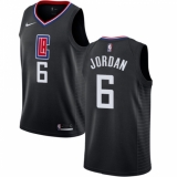 Men's Nike Los Angeles Clippers #6 DeAndre Jordan Authentic Black Alternate NBA Jersey Statement Edition