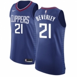 Men's Nike Los Angeles Clippers #21 Patrick Beverley Authentic Blue Road NBA Jersey - Icon Edition