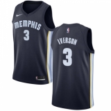 Women's Nike Memphis Grizzlies #3 Allen Iverson Swingman Navy Blue Road NBA Jersey - Icon Edition