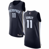 Men's Nike Memphis Grizzlies #11 Mike Conley Authentic Navy Blue Road NBA Jersey - Icon Edition