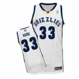 Youth Adidas Memphis Grizzlies #33 Marc Gasol Authentic White Home NBA Jersey