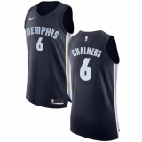 Men's Nike Memphis Grizzlies #6 Mario Chalmers Authentic Navy Blue Road NBA Jersey - Icon Edition