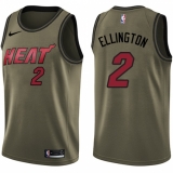Youth Nike Miami Heat #2 Wayne Ellington Swingman Green Salute to Service NBA Jersey