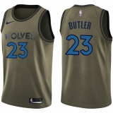 Men's Nike Minnesota Timberwolves #23 Jimmy Butler Swingman Green Salute to Service NBA Jersey