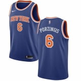 Men's Nike New York Knicks #6 Kristaps Porzingis Swingman Royal Blue NBA Jersey - Icon Edition