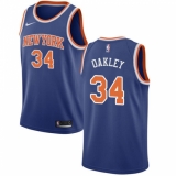 Men's Nike New York Knicks #34 Charles Oakley Swingman Royal Blue NBA Jersey - Icon Edition