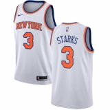Men's Nike New York Knicks #3 John Starks Swingman White NBA Jersey - Association Edition
