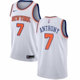 Men's Nike New York Knicks #7 Carmelo Anthony Swingman White NBA Jersey - Association Edition