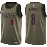 Youth Nike Portland Trail Blazers #8 Al-Farouq Aminu Swingman Green Salute to Service NBA Jersey