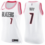 Women's Nike Portland Trail Blazers #7 Brandon Roy Swingman White/Pink Fashion NBA Jersey