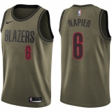Men's Nike Portland Trail Blazers #6 Shabazz Napier Swingman Green Salute to Service NBA Jersey